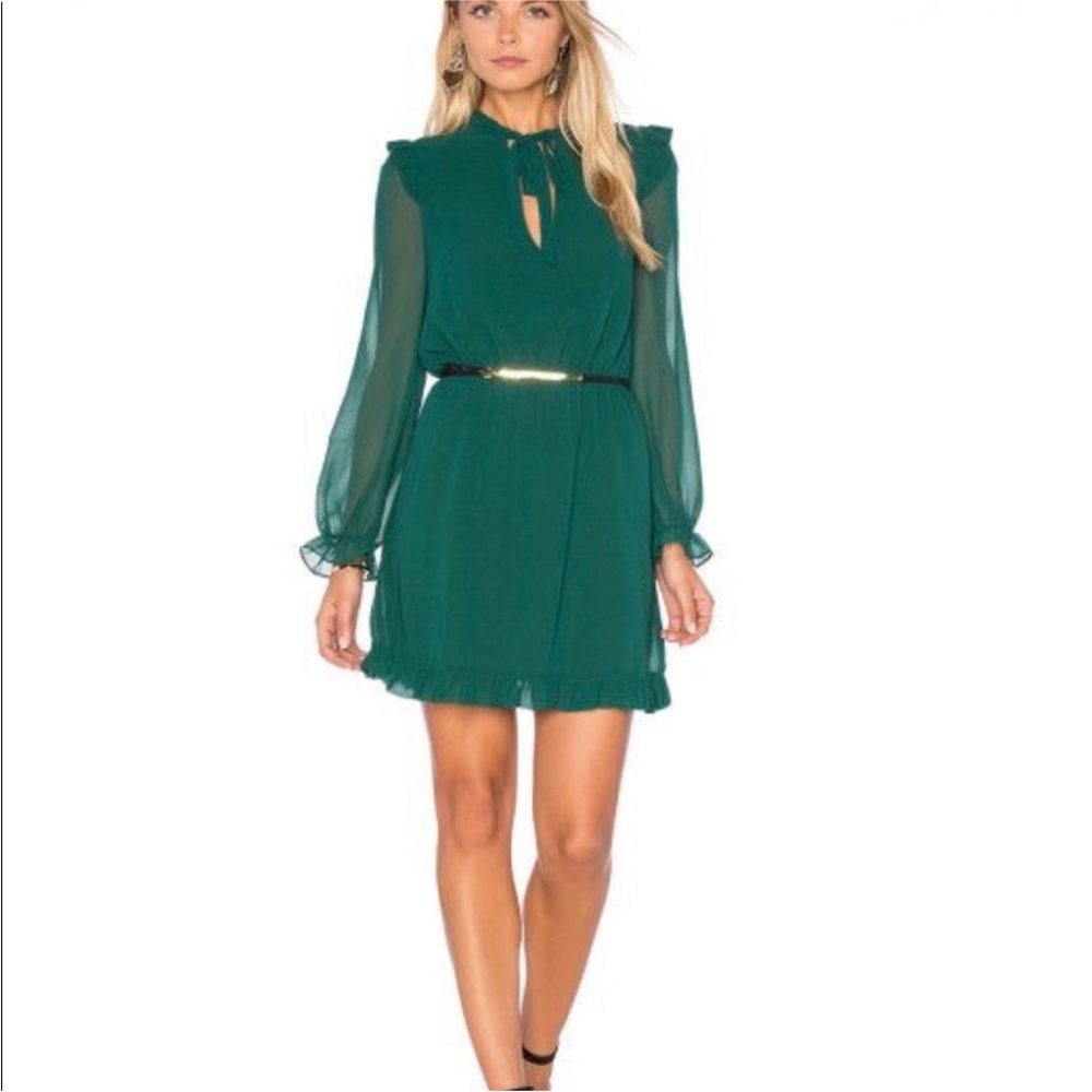 REVOLVE Emerald Green Long-Sleeve Mini Dress